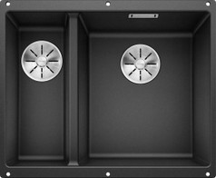 Кухонная мойка SUBLINE 340/160U антрацит (большая чаша справа)