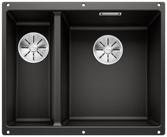 Кухонная мойка SUBLINE 340/160U чёрный (большая чаша справа)