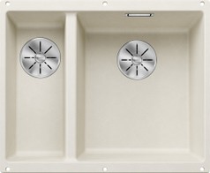 Кухонная мойка SUBLINE 340/160U мягкий белый (большая чаша справа)