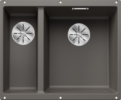 Кухонная мойка SUBLINE 340/160U серый вулкан (большая чаша справа)