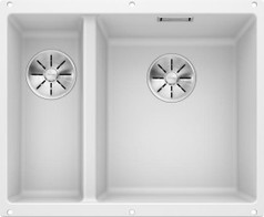 Кухонная мойка SUBLINE 340/160U белый (большая чаша справа)